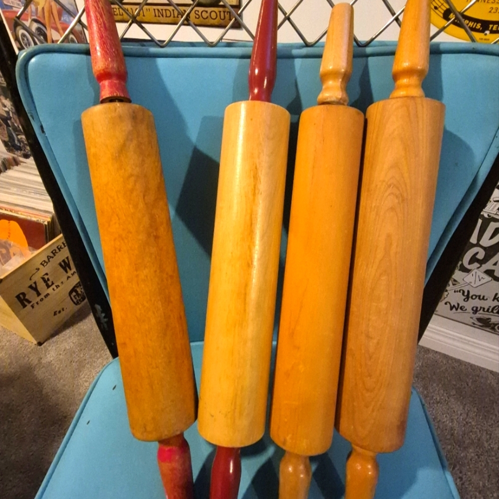 Set of Four  Vintage Wooden Rolling Pins